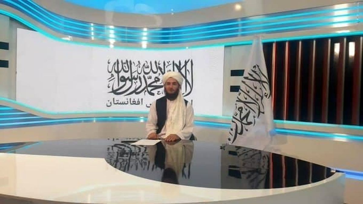 پرچم طالبان در تلویزیون ملی افغانستان +عکس